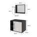 Conjunto para Banheiro Gabinete e Espelheira Soft 600 Preto Ônix e Snow