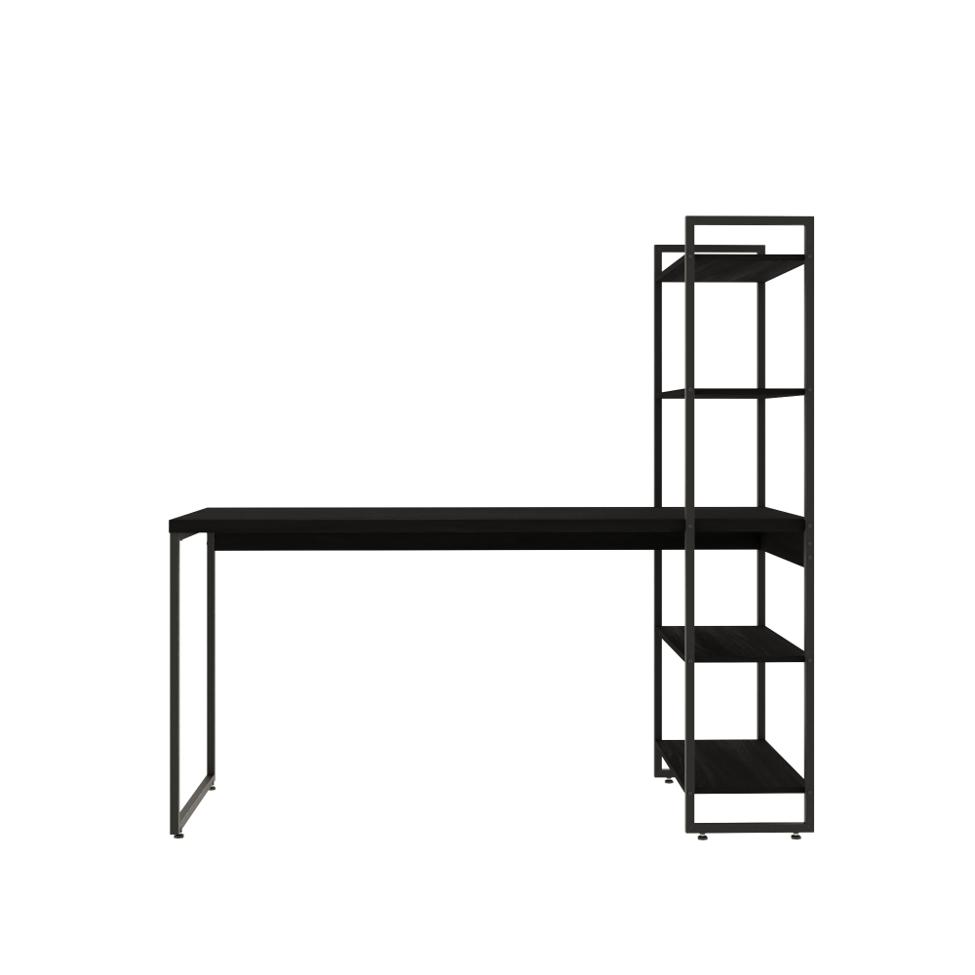 Escrivaninha com Estante Studio Preta 146 cm