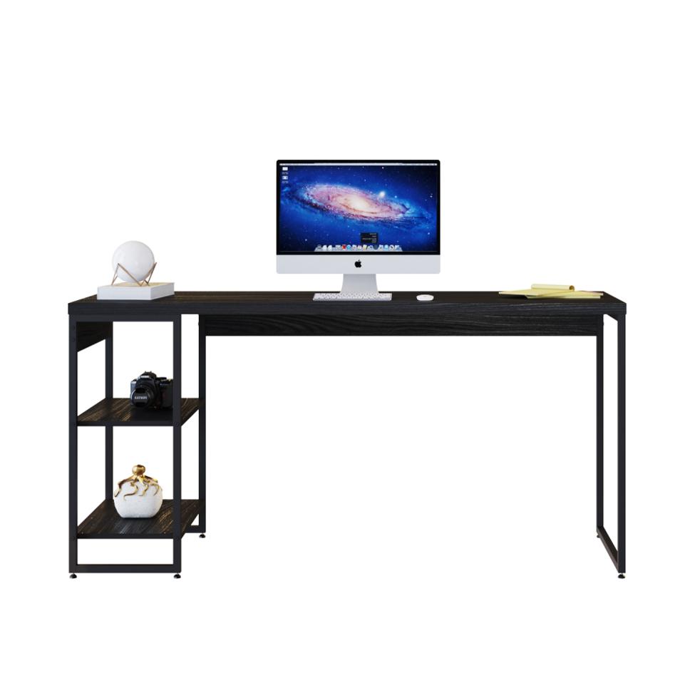 Escrivaninha com Estante Studio Preta 74 cm