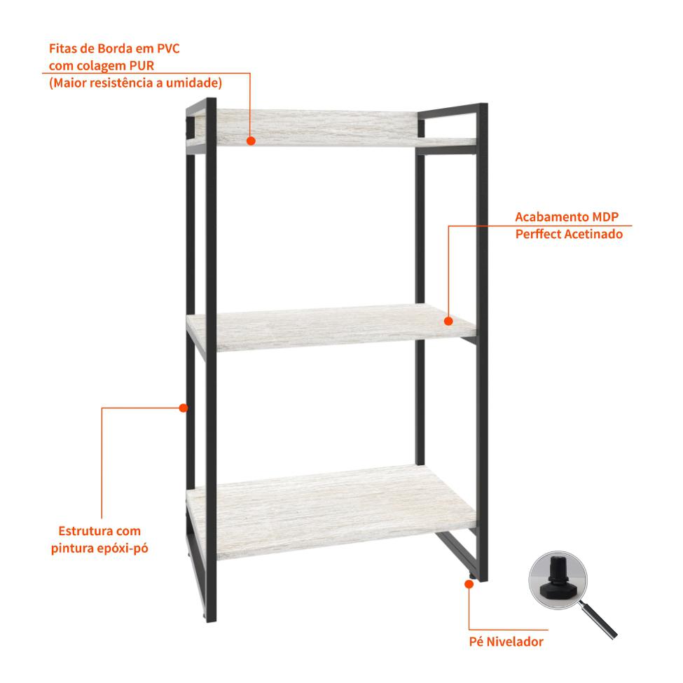 Estante Kuadra I Bege 60 cm