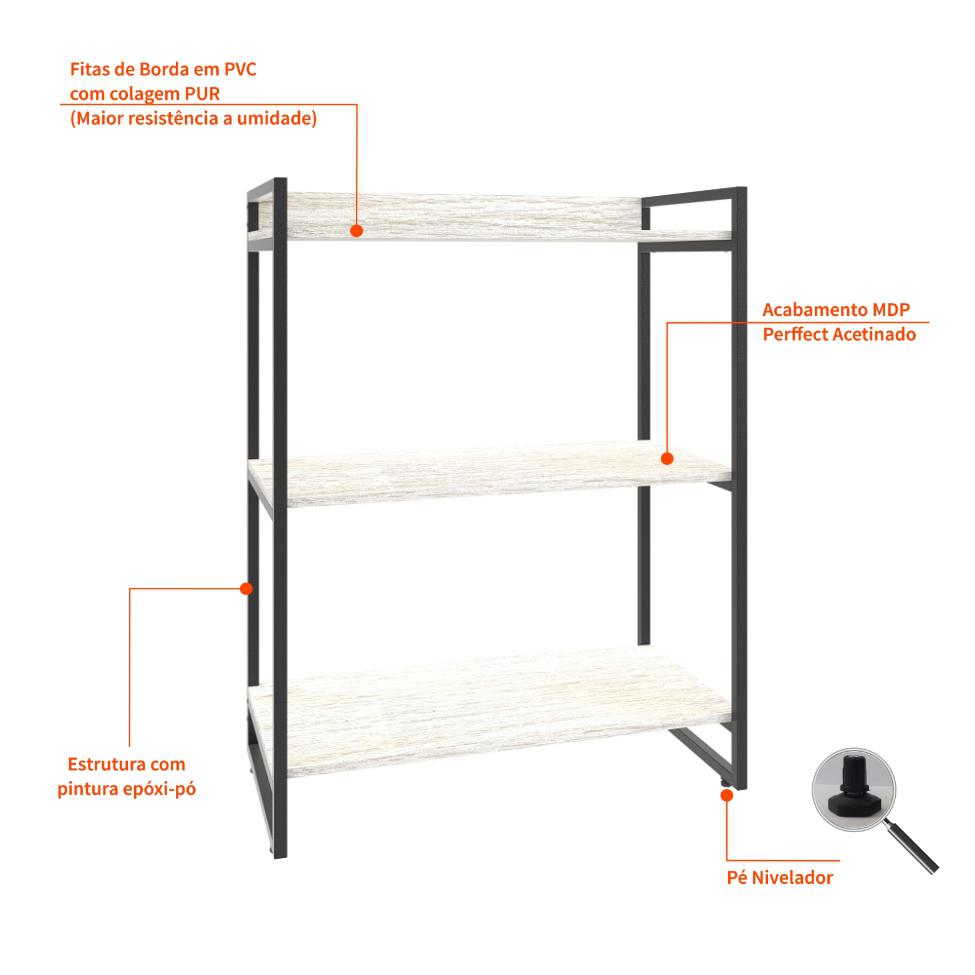 Estante Kuadra I Bege 80 cm
