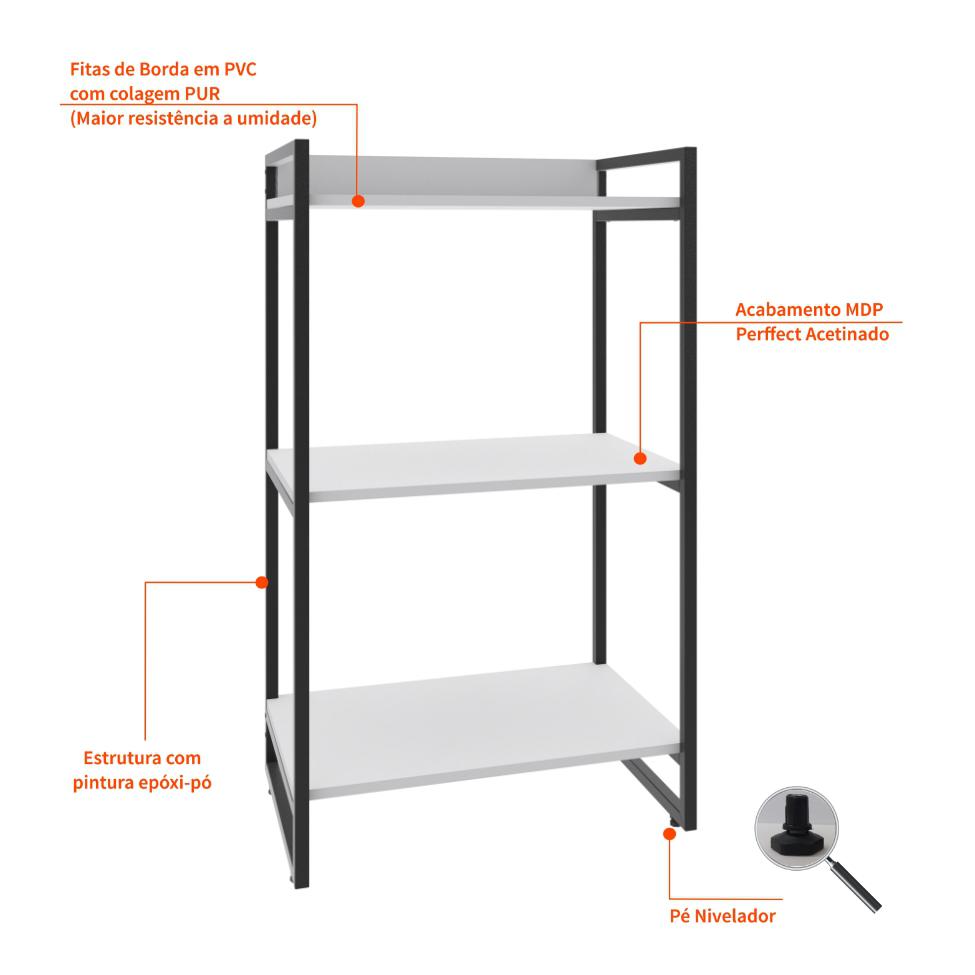 Estante Kuadra I Branca 60 cm