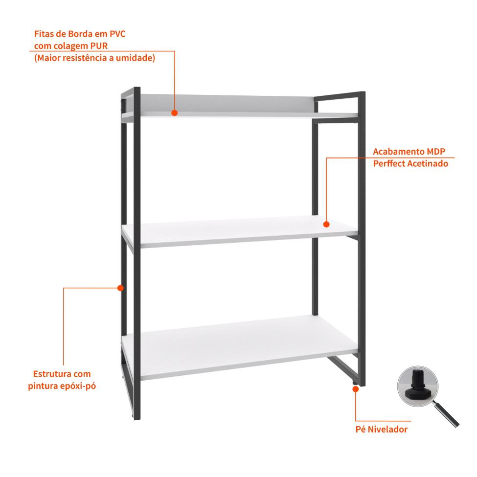 Estante Kuadra I Branca 80 cm