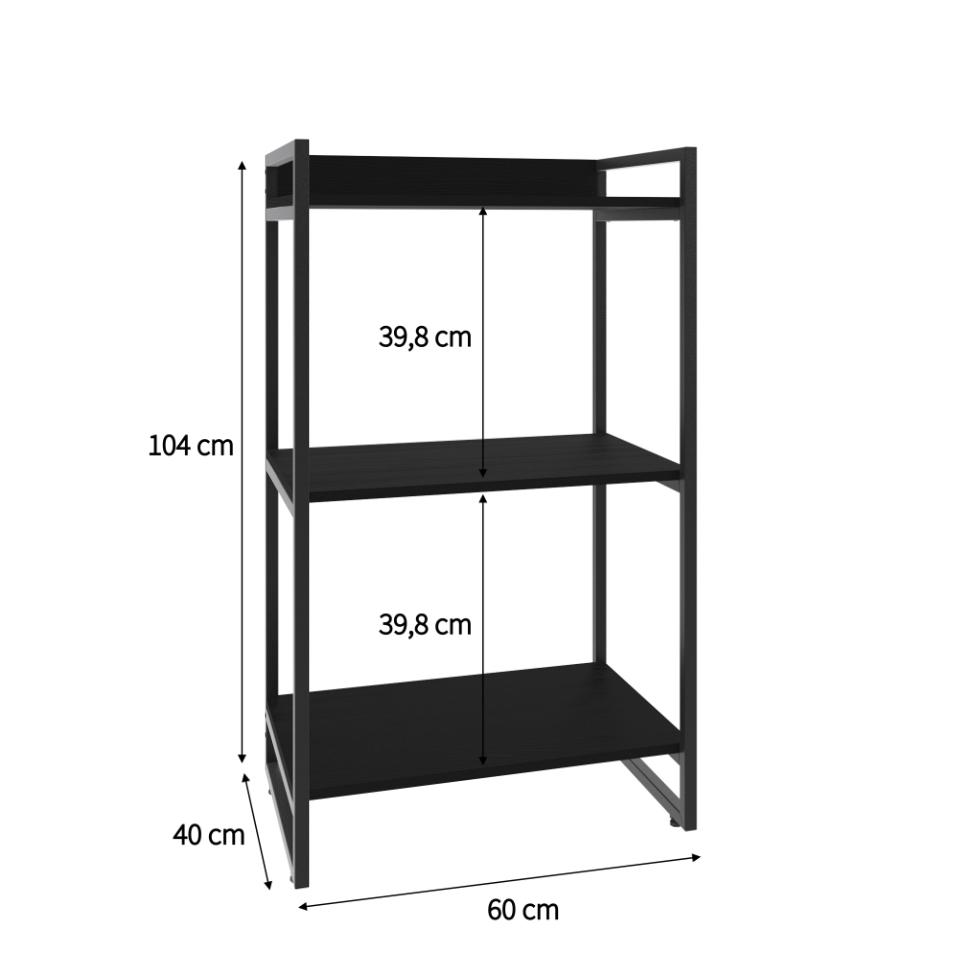 Estante Kuadra I Preta 60 cm