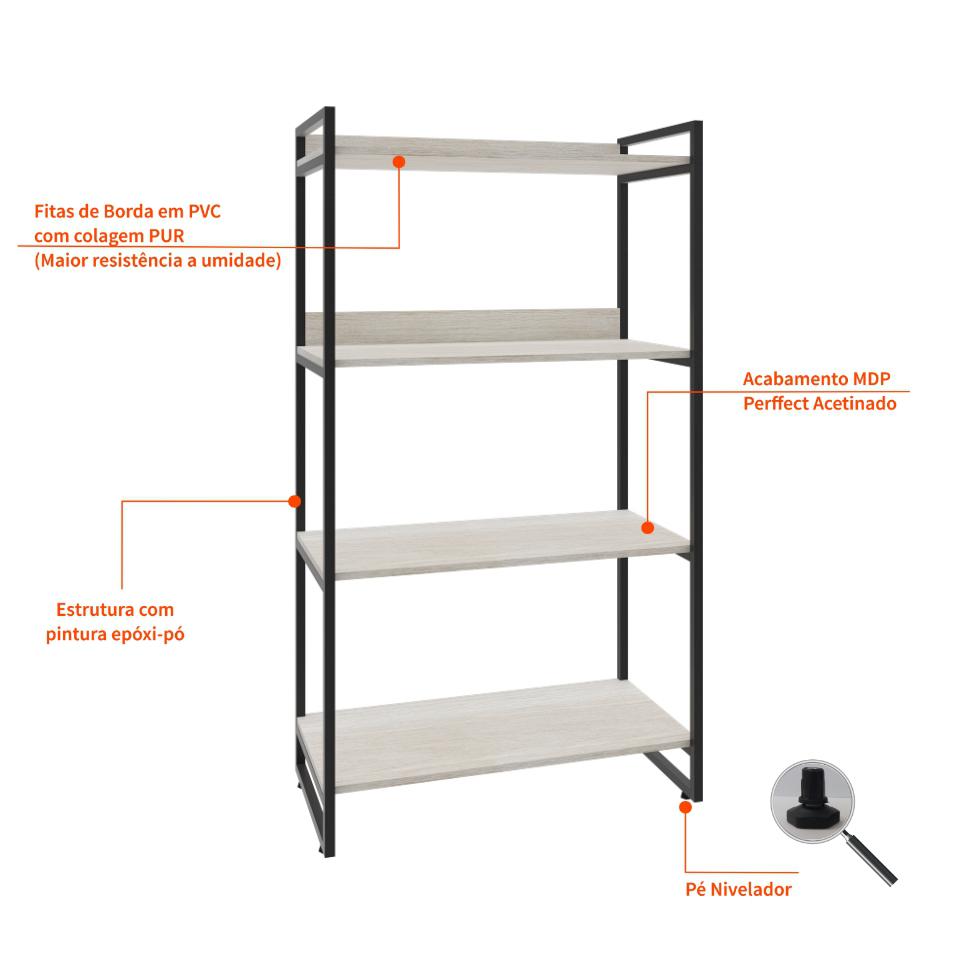 Estante Kuadra II Bege 80 cm