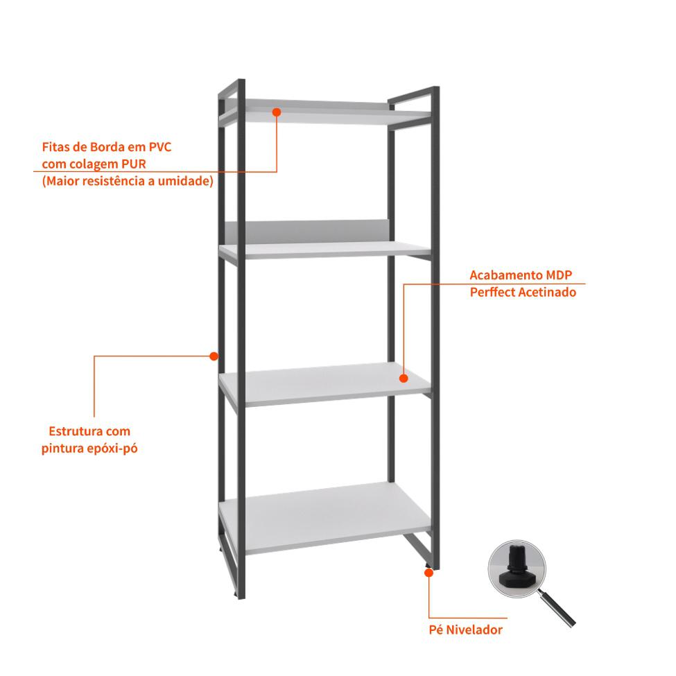 Estante Kuadra II Branca 60 cm