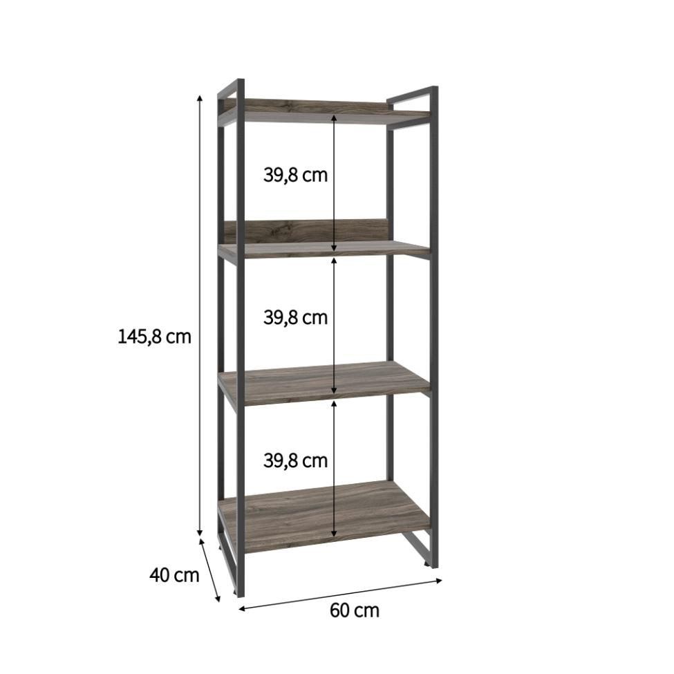 Estante Kuadra II Marrom Escuro 60 cm