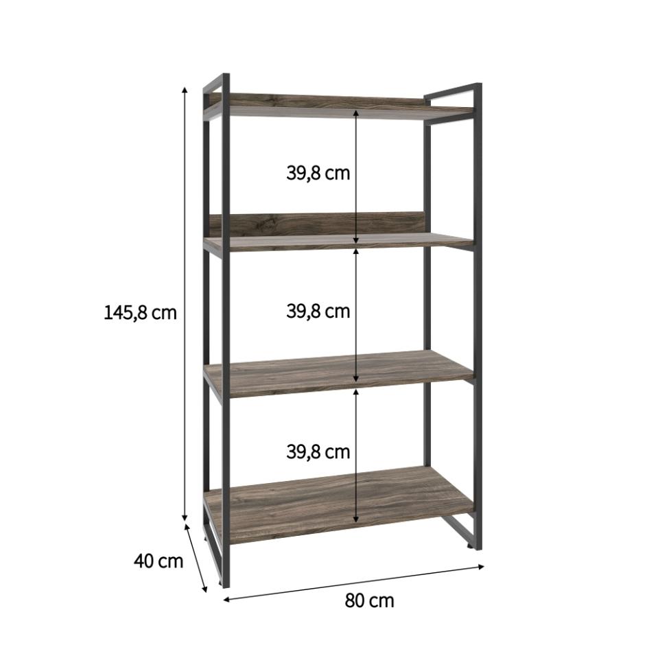 Estante Kuadra II Marrom Escuro 80 cm