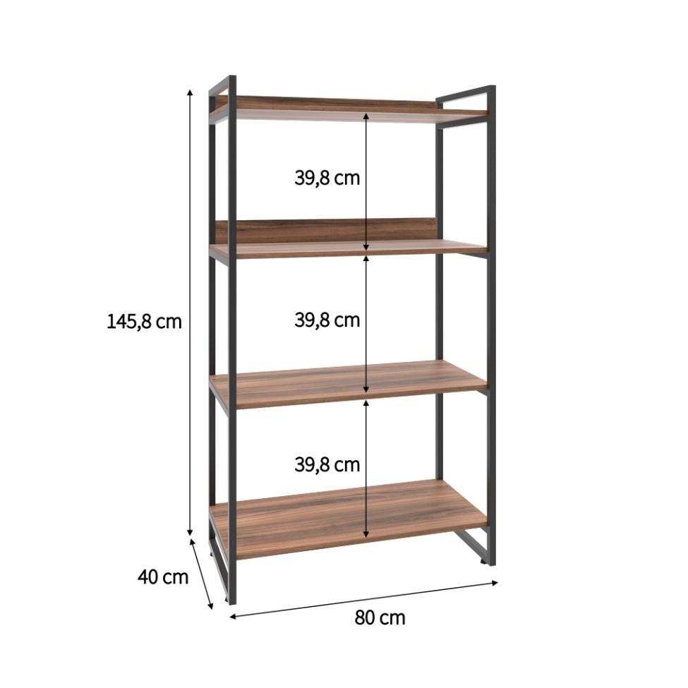 Estante Kuadra II Nogal 80 cm