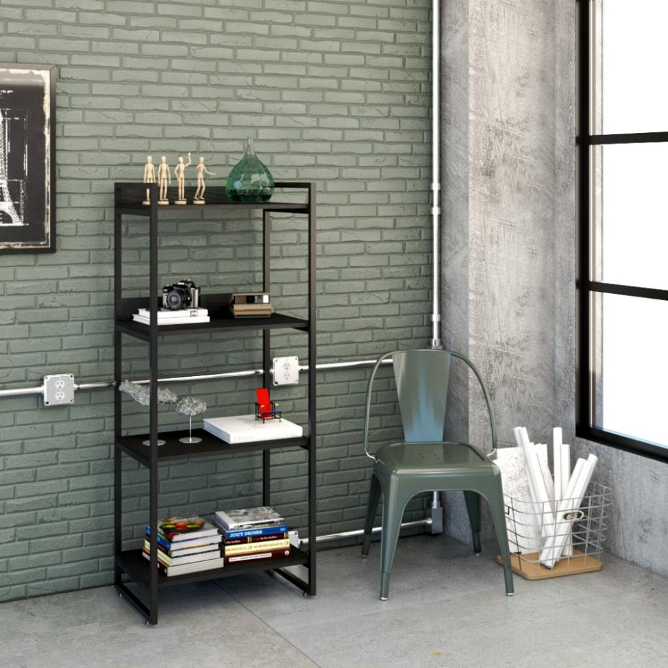 Estante Kuadra II Preta 60 cm