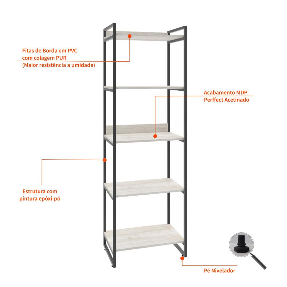 Estante Kuadra III Bege 60 cm