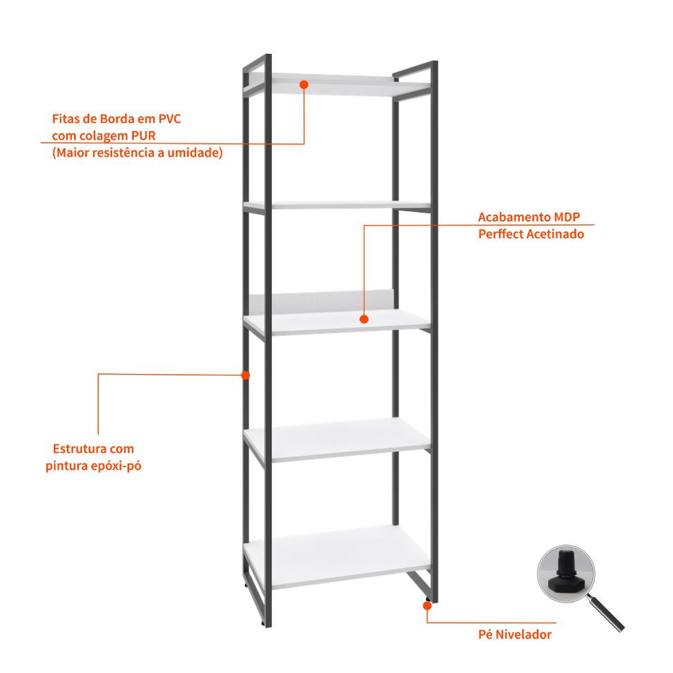 Estante Kuadra III Branca 60 cm