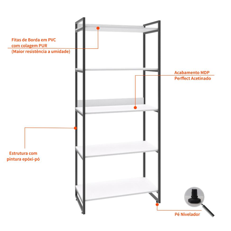 Estante Kuadra III Branca 80 cm