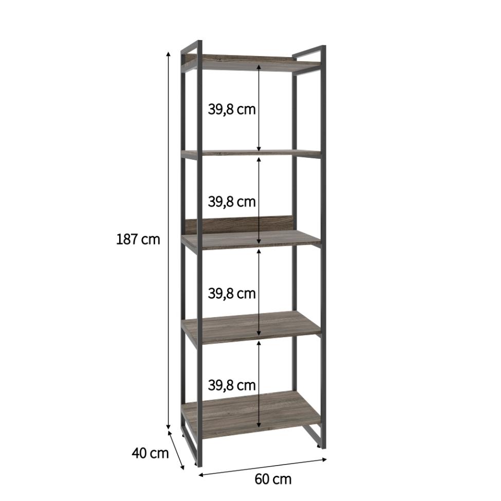 Estante Kuadra III Marrom Escuro 60 cm