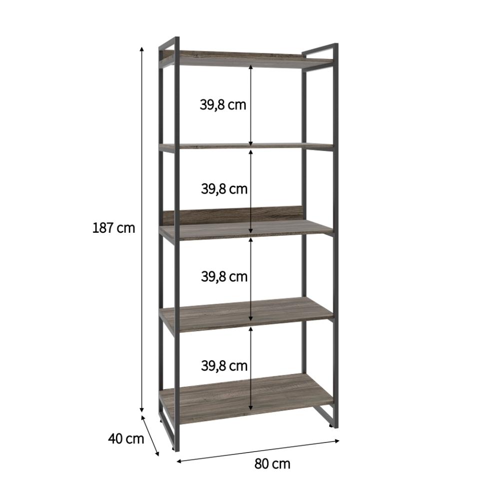 Estante Kuadra III Marrom Escuro 80 cm