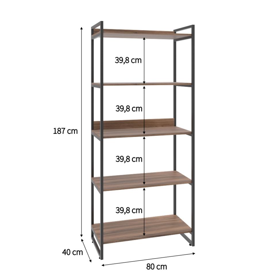 Estante Kuadra III Nogal 80 cm