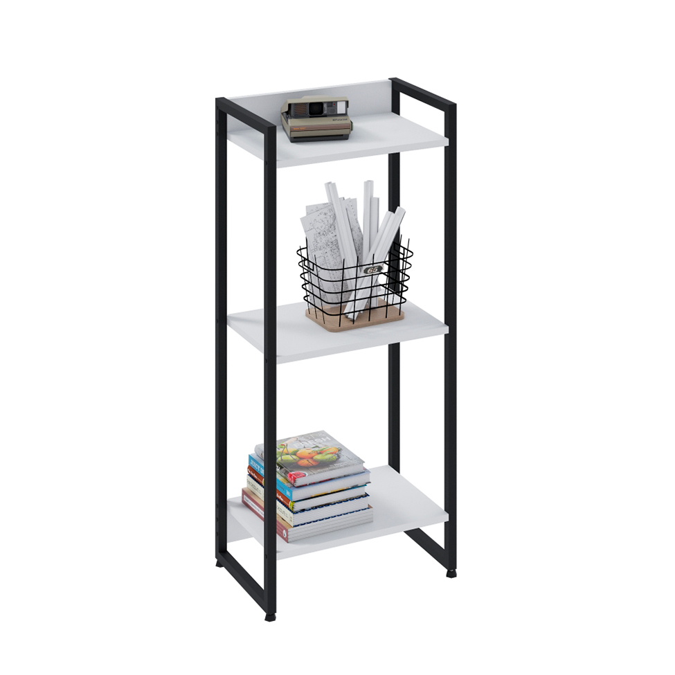Estante Studio Branca e Preta 104 cm