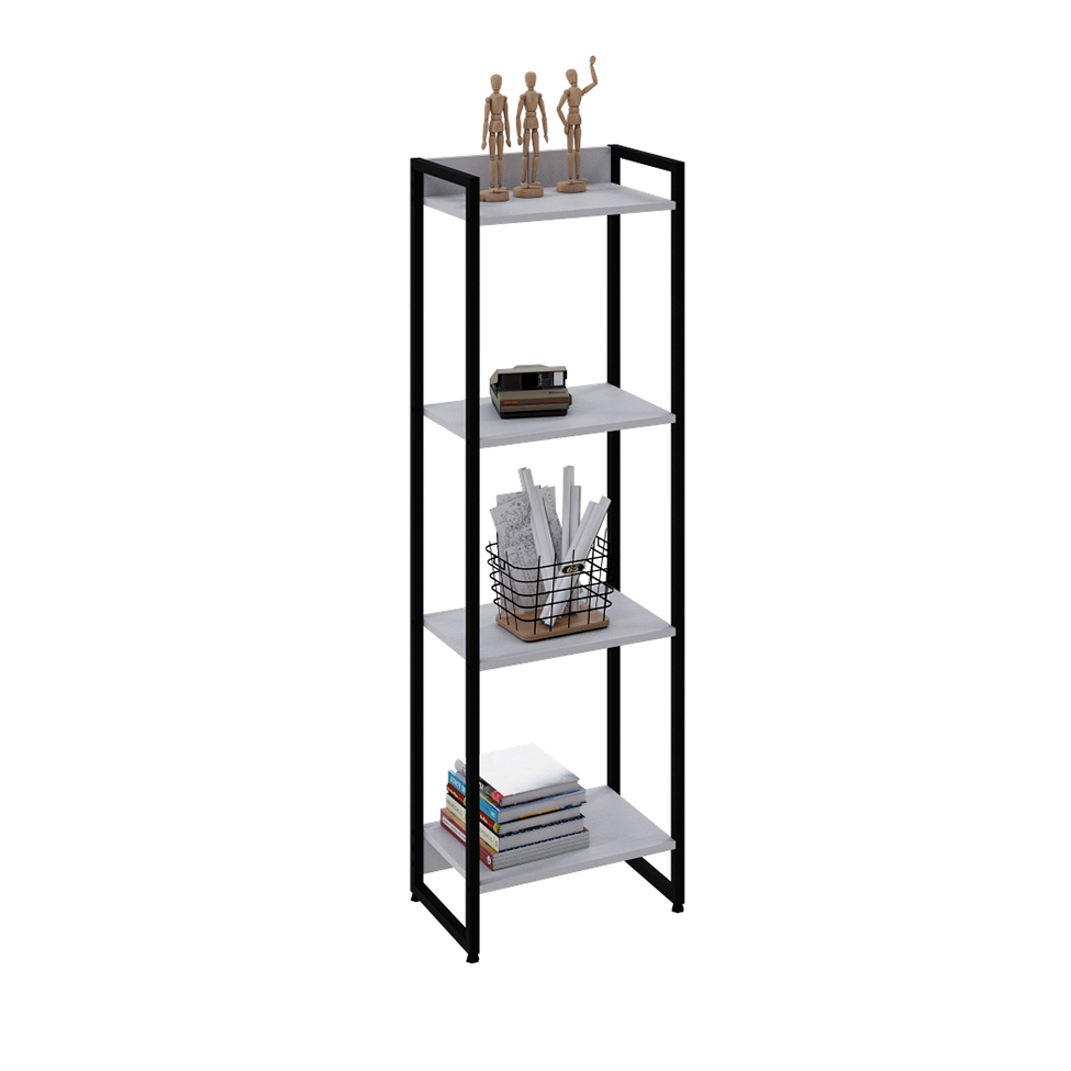 Estante Studio Branca e Preta 146 cm