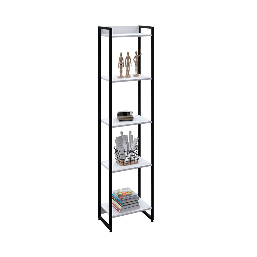 Estante Studio Branca e Preta 187 cm