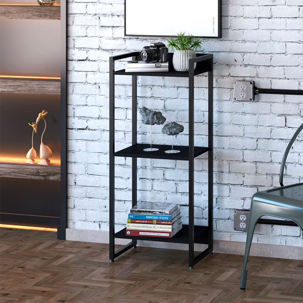 Estante Studio Ônix e Preta 104 cm