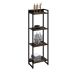 Estante Studio Carvalho Dark e Preta 146 cm