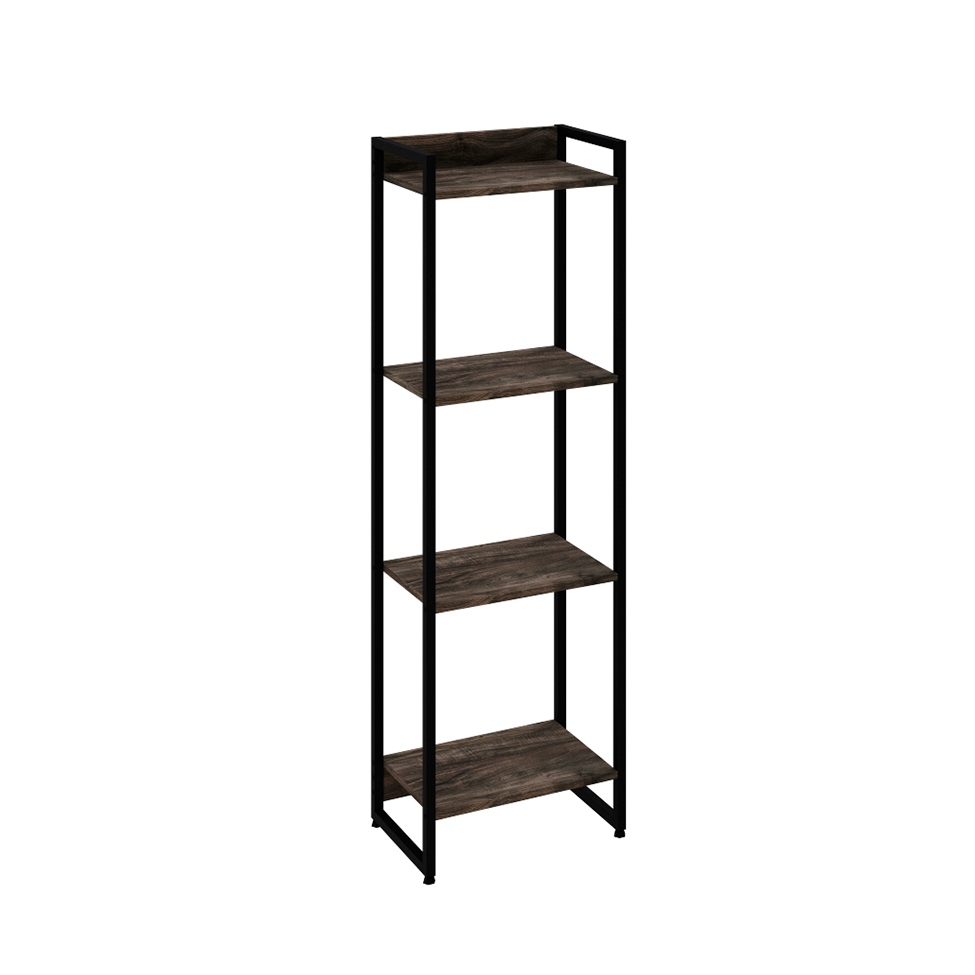 Estante Studio Carvalho Dark e Preta 146 cm