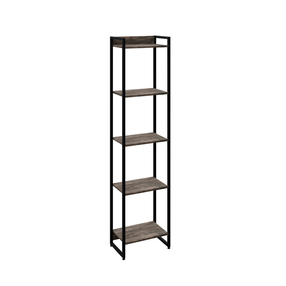 Estante Studio Carvalho Dark e Preta 187 cm