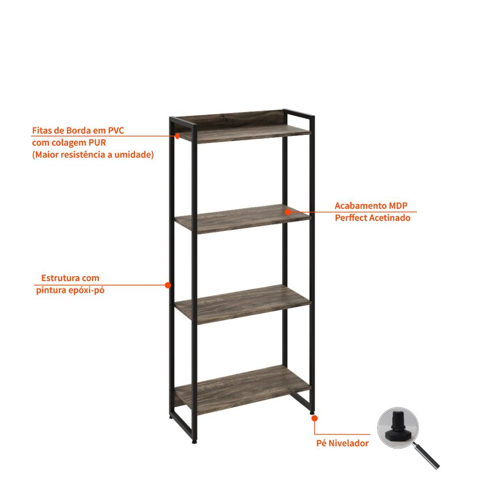 Estante Studio II Marrom Escuro 60 cm