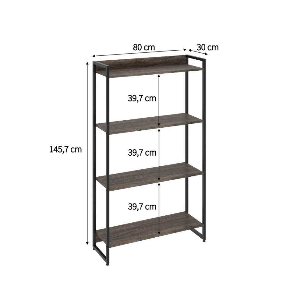 Estante Studio II Marrom Escuro 80 cm