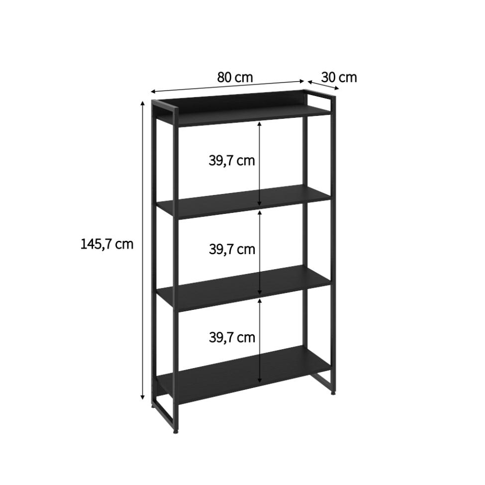 Estante Studio II Preta 80 cm