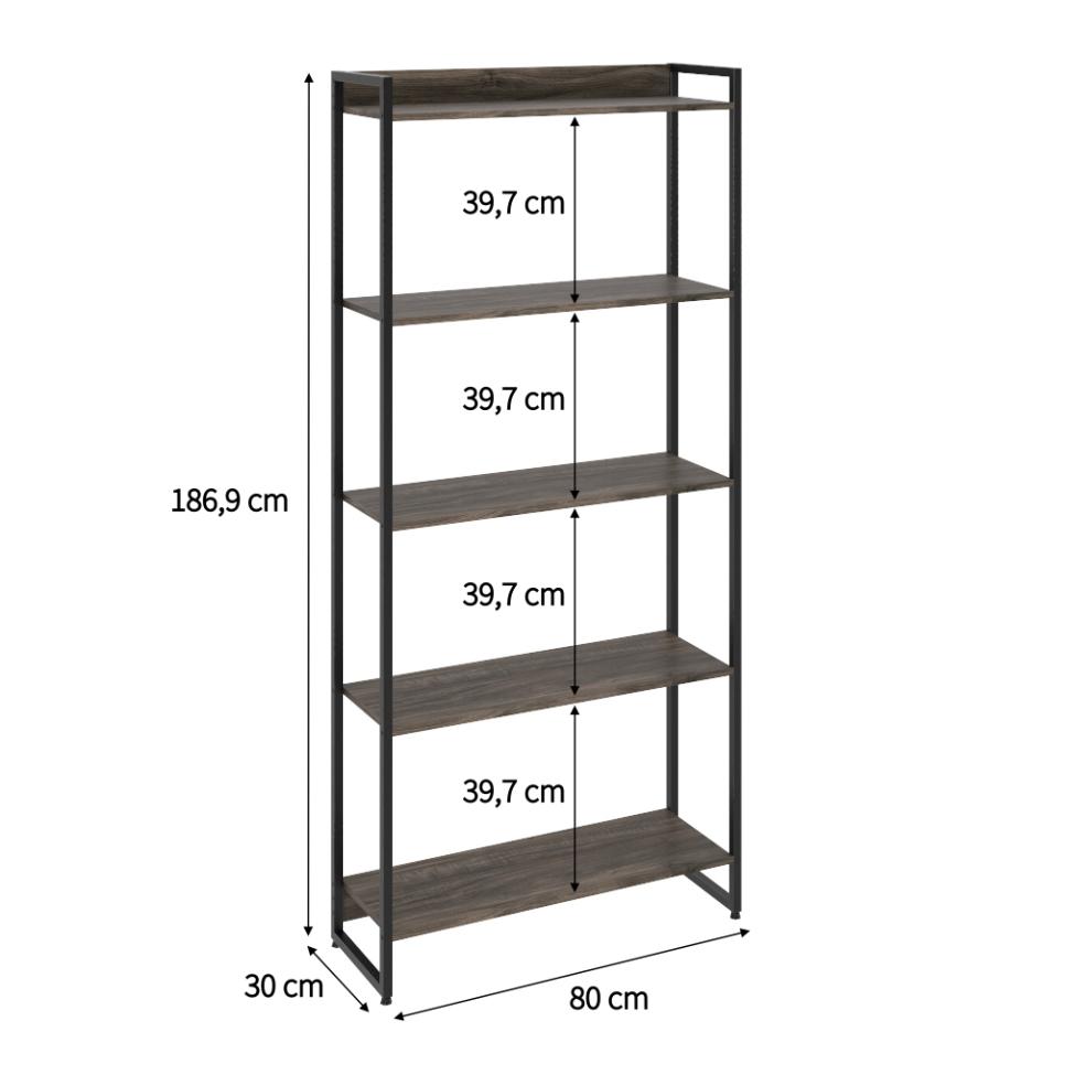 Estante Studio III Marrom Escuro 80 cm