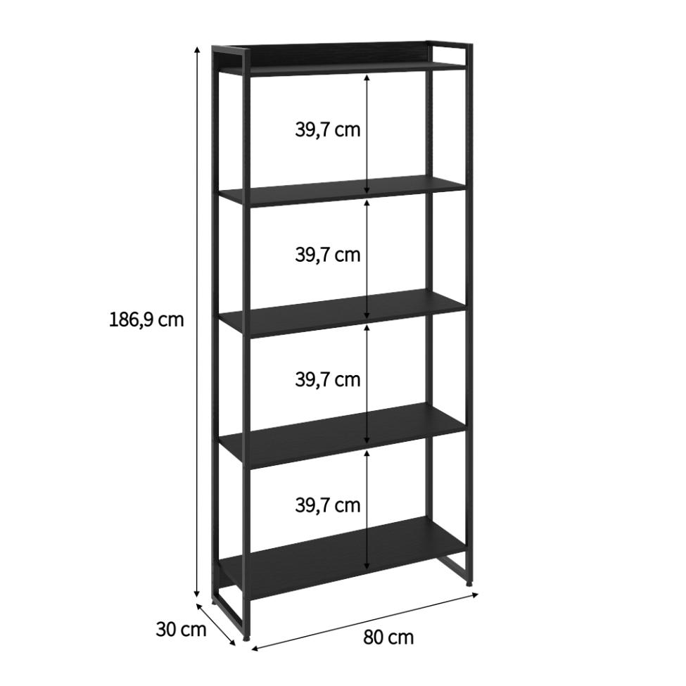 Estante Studio III Preta 80 cm