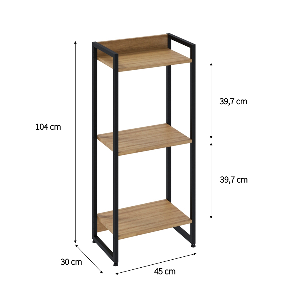 Estante Studio Mel e Preta 104 cm
