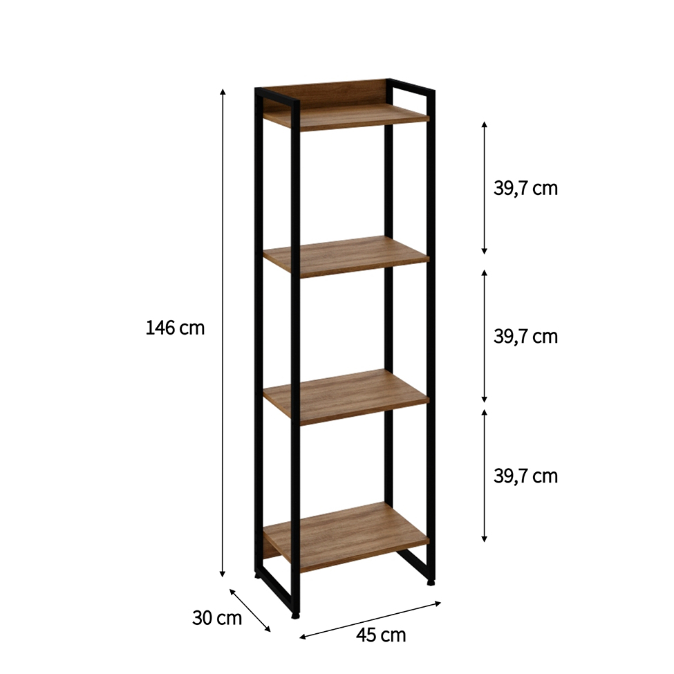Estante Studio Mel e Preta 146 cm