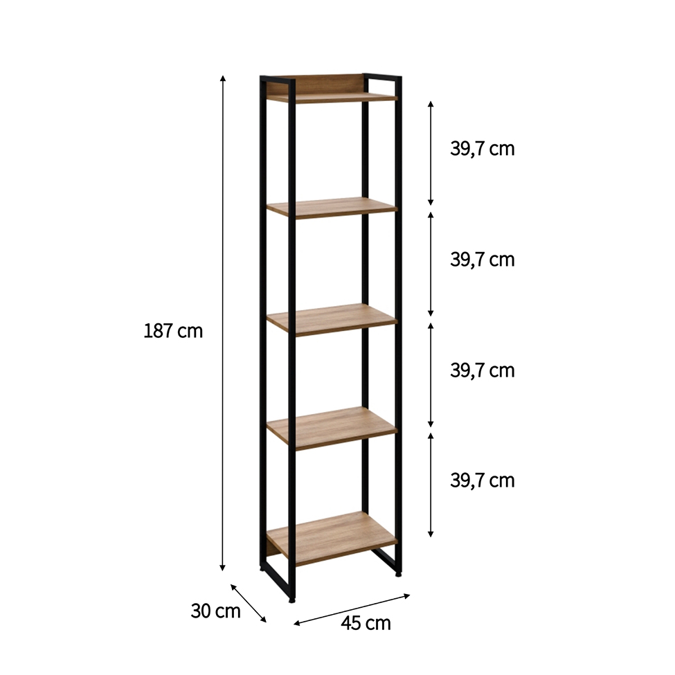 Estante Studio Mel e Preta 187 cm