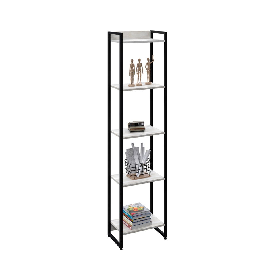 Estante Studio Snow e Preta 187 cm