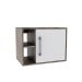 Gabinete de Banheiro Soft 1 PT Carvalho Dark e Branco Chess 60 cm