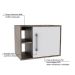 Gabinete de Banheiro Soft 1 PT Carvalho Dark e Branco Chess 60 cm