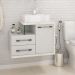 Gabinete de Banheiro com Cuba Aria 41 Wood 1 PT 2 GV Branco e Snow