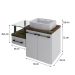Gabinete de Banheiro com Cuba Aria 41 Wood 2 PT 1 GV Branco Chess e Carvalho Dark