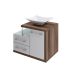 Gabinete de Banheiro com Cuba L38 Wood 1 PT 2 GV Branco e Nogal