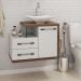 Gabinete de Banheiro com Cuba L38 Wood 1 PT 2 GV Branco e Nogal