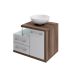 Gabinete de Banheiro com Cuba R35 Wood 1 PT 2 GV Branco e Nogal