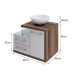 Gabinete de Banheiro com Cuba R35 Wood 1 PT 2 GV Branco e Nogal