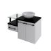 Gabinete de Banheiro com Cuba R35 Wood 2 PT 1 GV Branco Chess e Preto