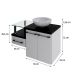 Gabinete de Banheiro com Cuba R35 Wood 2 PT 1 GV Branco Chess e Preto