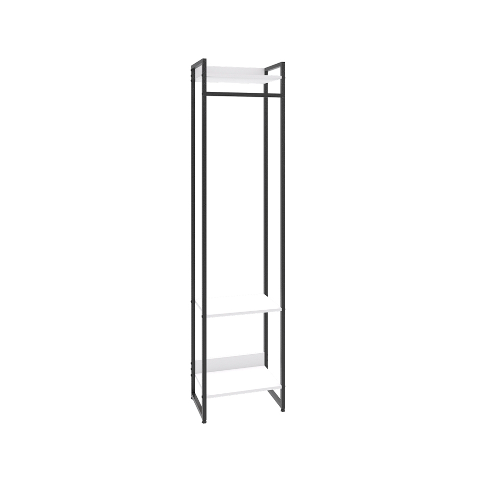 Guarda-Roupa Closet Studio Branco e Preto 45 cm