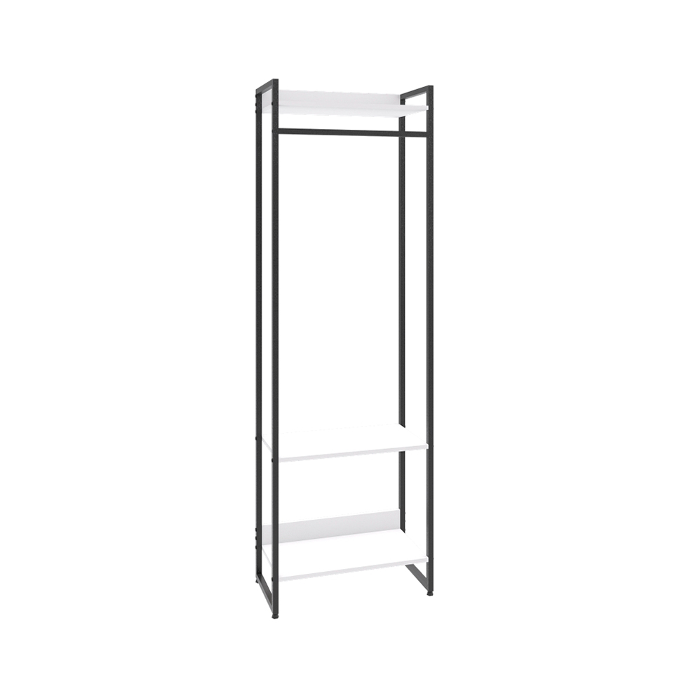Guarda-Roupa Closet Studio Branco e Preto 60 cm