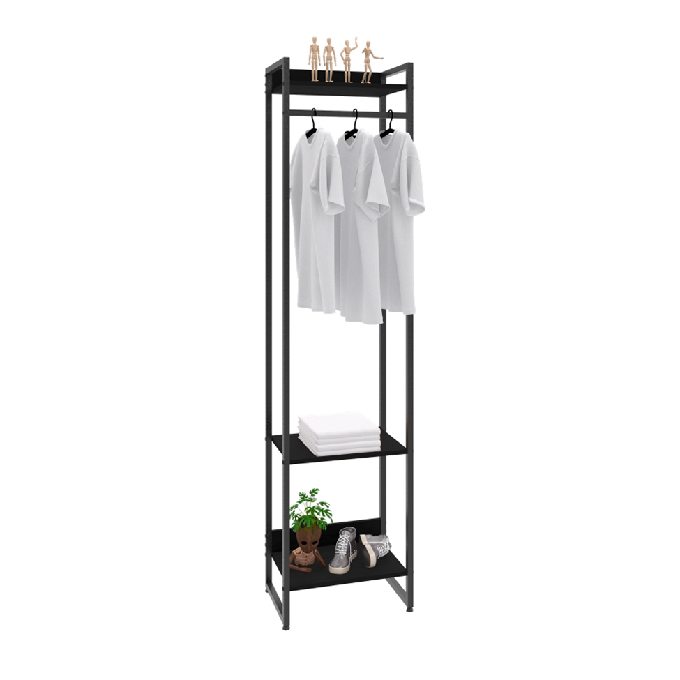 Guarda-Roupa Closet Studio Ônix e Preto 45 cm