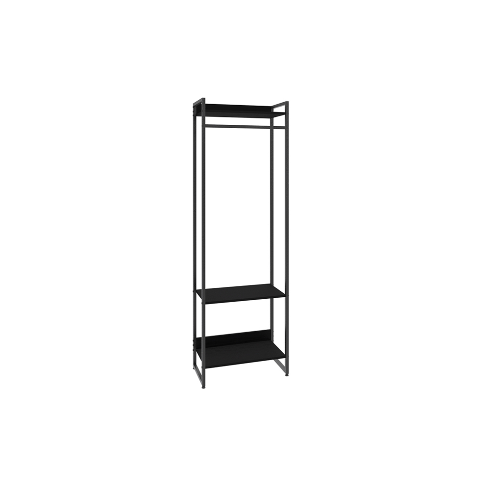 Guarda-Roupa Closet Studio Ônix e Preto 60 cm